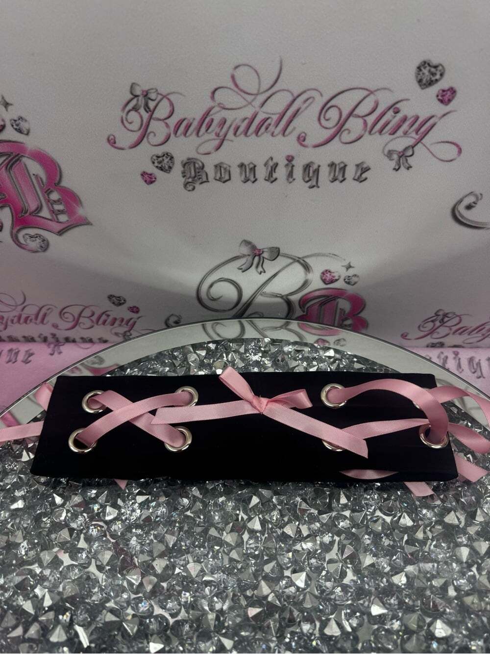 Headband ribbons bows ties black shiny Pink Satin Ribbon